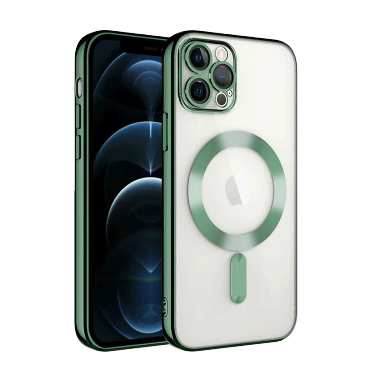 Newface Apple iPhone 13 Pro Kılıf Kross Magneticsafe Kapak - Koyu Yeşil