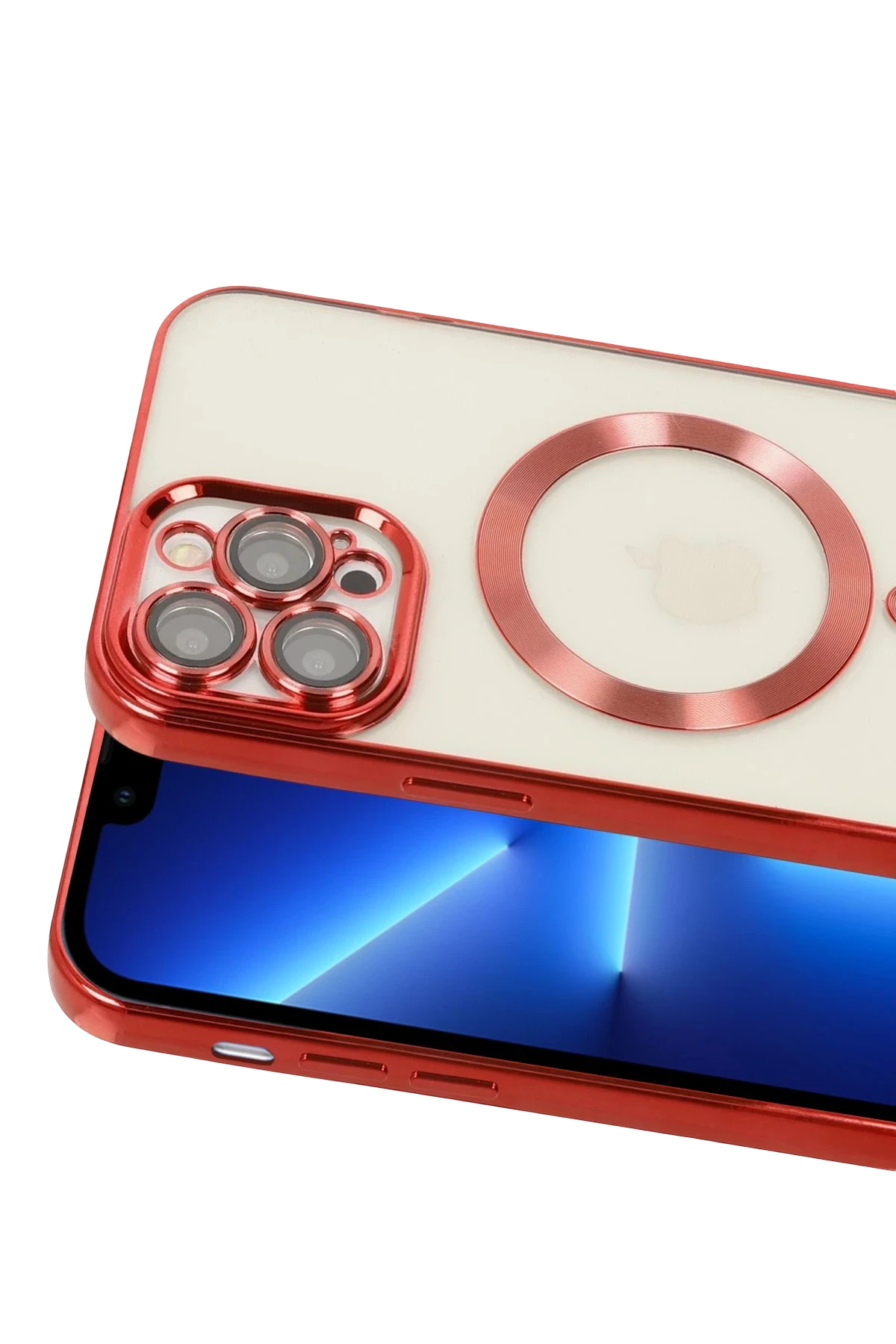 Newface iPhone 13 Pro Kılıf Kross Magneticsafe Kapak - Kırmızı