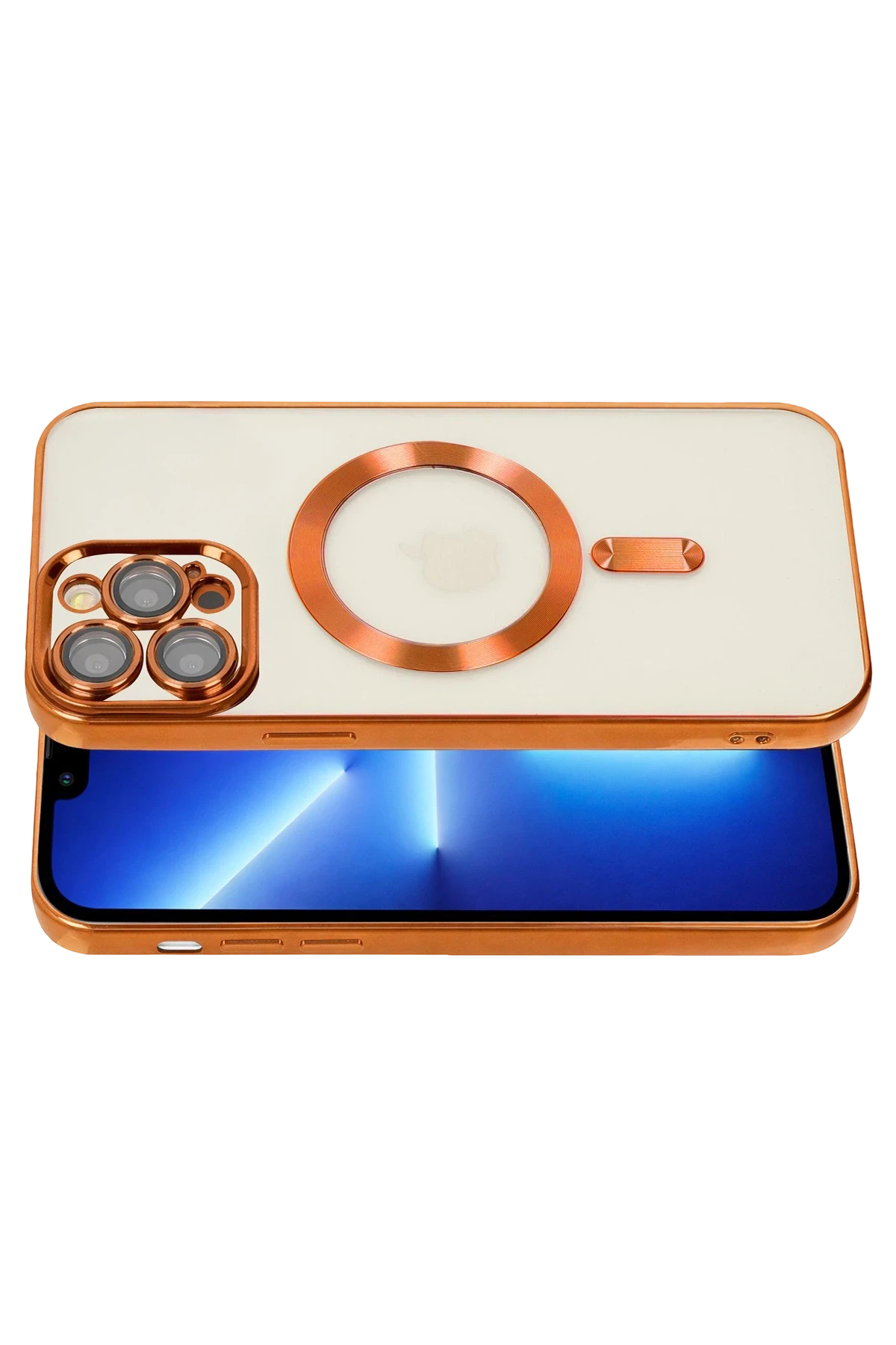 Newface Apple iPhone 13 Pro Kılıf Kross Magneticsafe Kapak - Turuncu — görsel 3