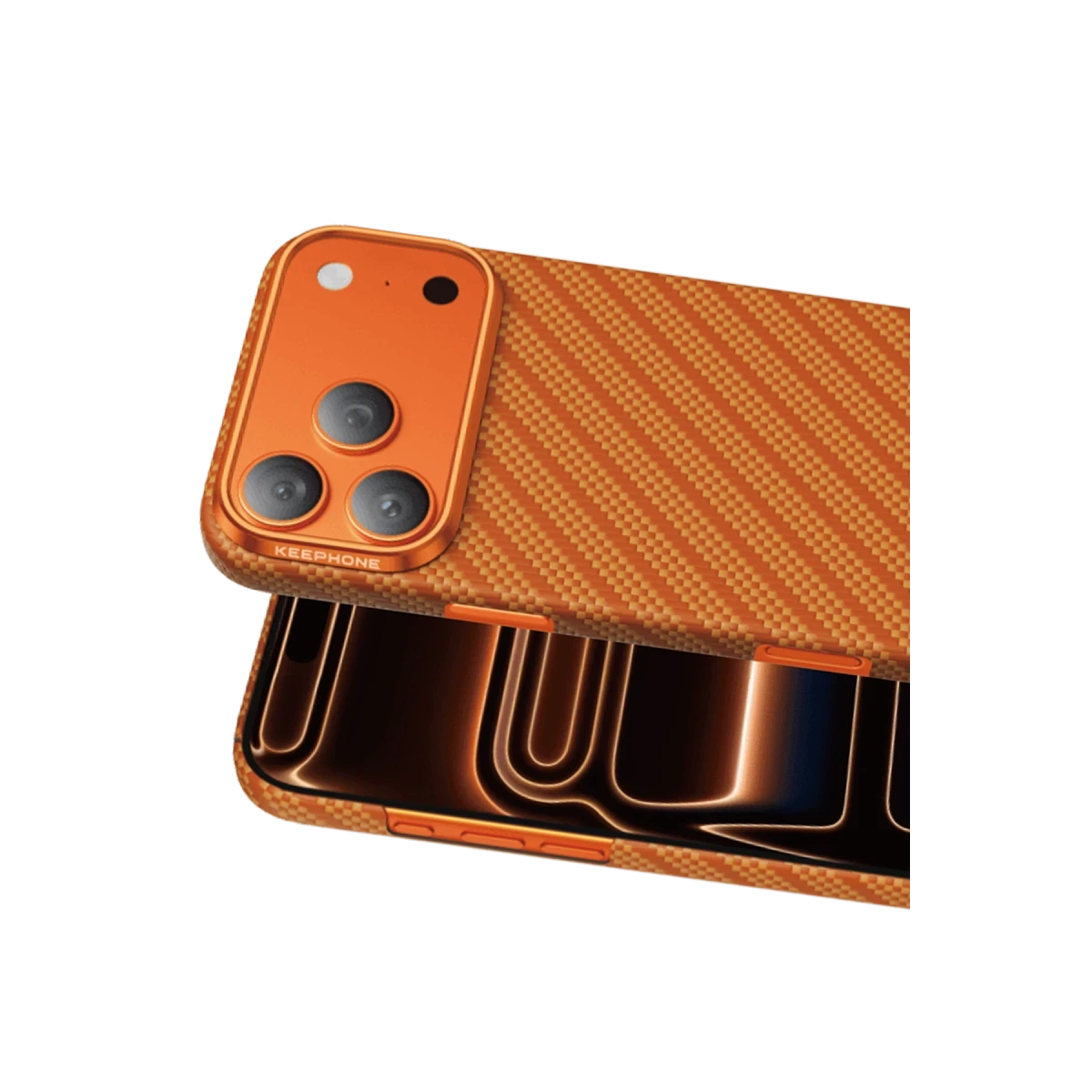 Keephone Apple iPhone 17 Pro Kevlar Robin Magsafe Kılıf - Turuncu