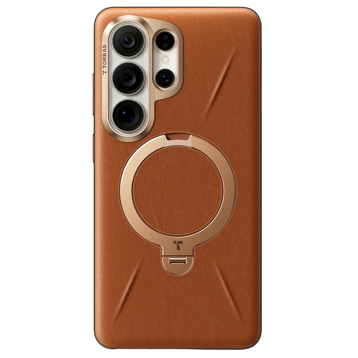 Torras Samsung Galaxy S26 Ultra O Stand Spin VegSkin Serisi Magsafe Kılıf - Kahverengi