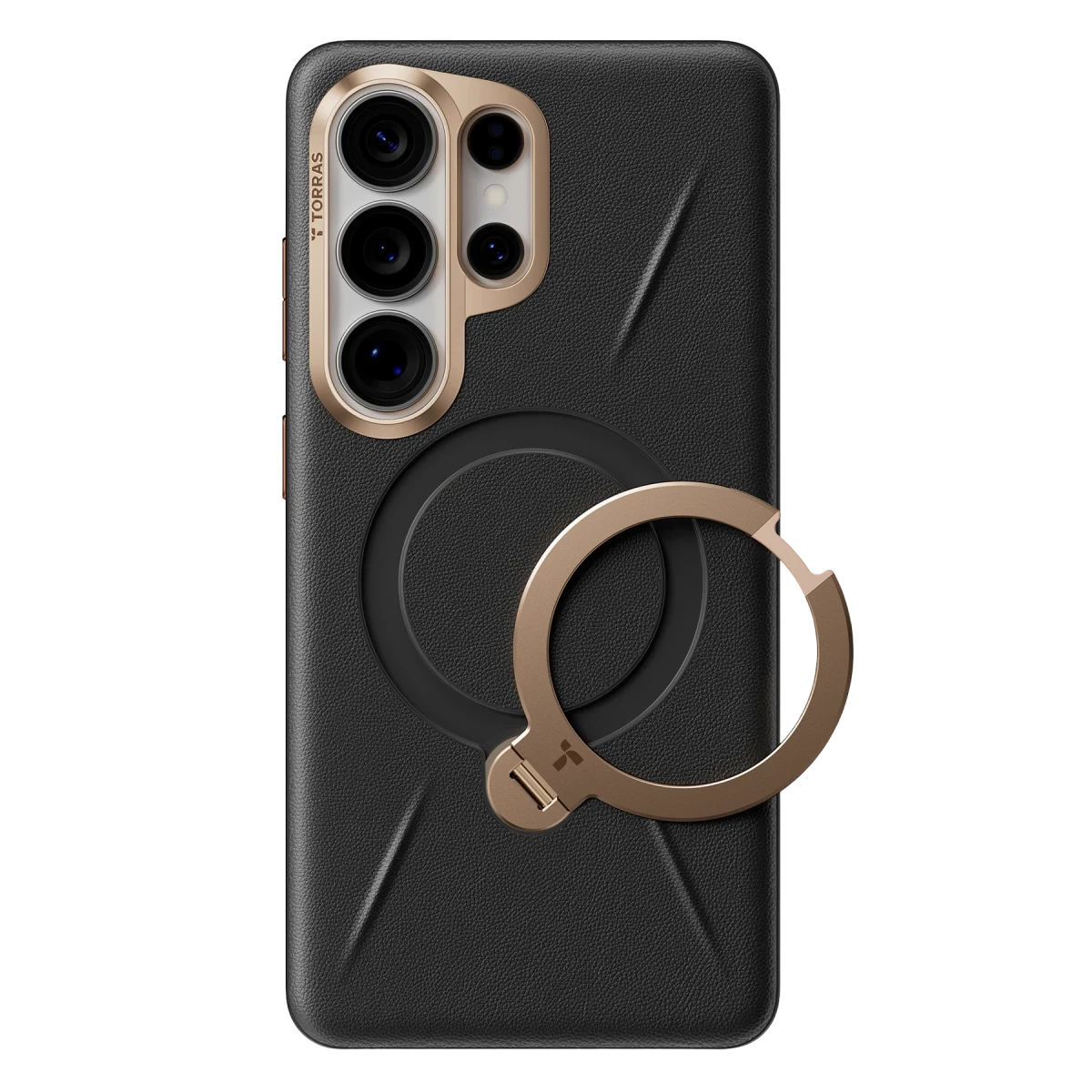 Torras Samsung Galaxy S26 Ultra O Stand Spin VegSkin Serisi Magsafe Kılıf - Siyah