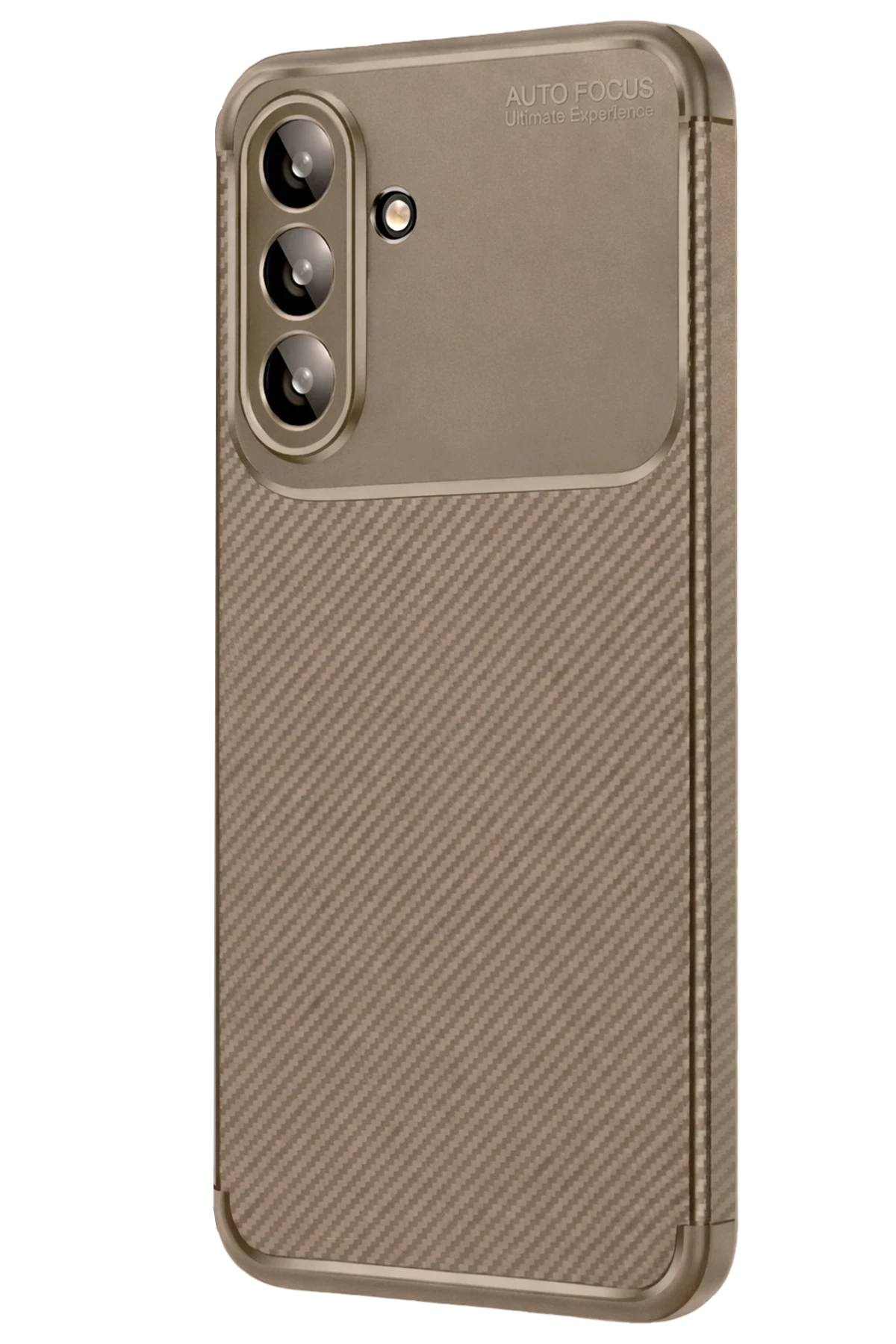 Newface Samsung Galaxy A56 Kılıf Auto Focus Karbon Kapak - Kahverengi