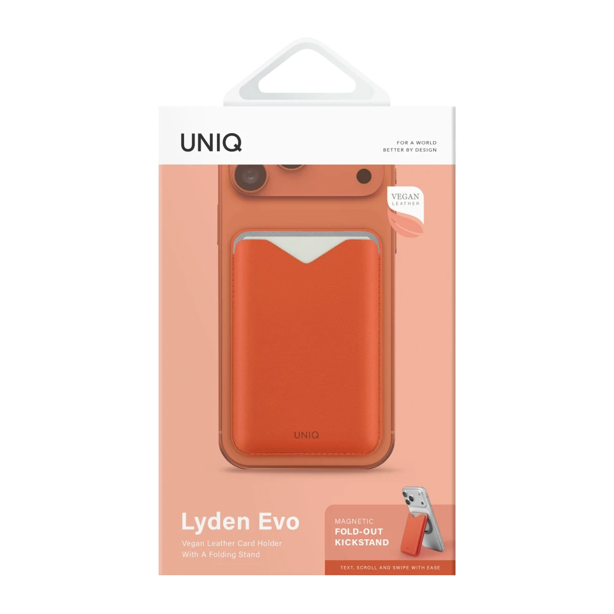 Uniq Lyden Evo Manyetik Standlı Kartlık  - Açık Turuncu