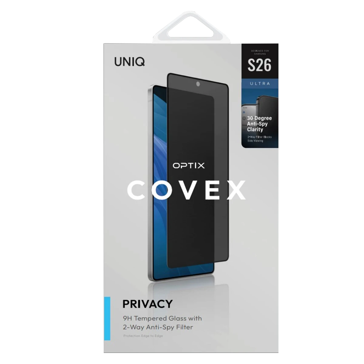 Uniq Samsung Galaxy S26 Ultra Optix Covex Hayalet Cam Ekran Koruyucu - Siyah