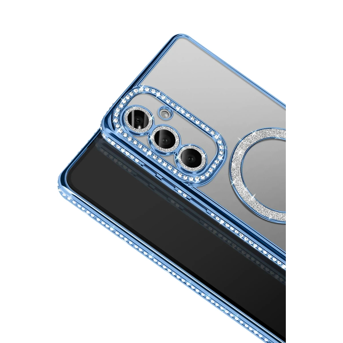 Samsung Galaxy A37 5G Joke Simli Magneticsafe Kılıf - Mavi
