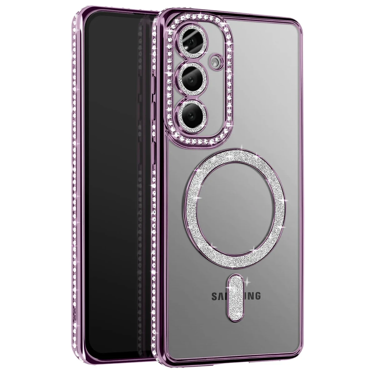 Newface Samsung Galaxy A57 5G Joke Simli Magneticsafe Kılıf - Derin Mor — görsel 4