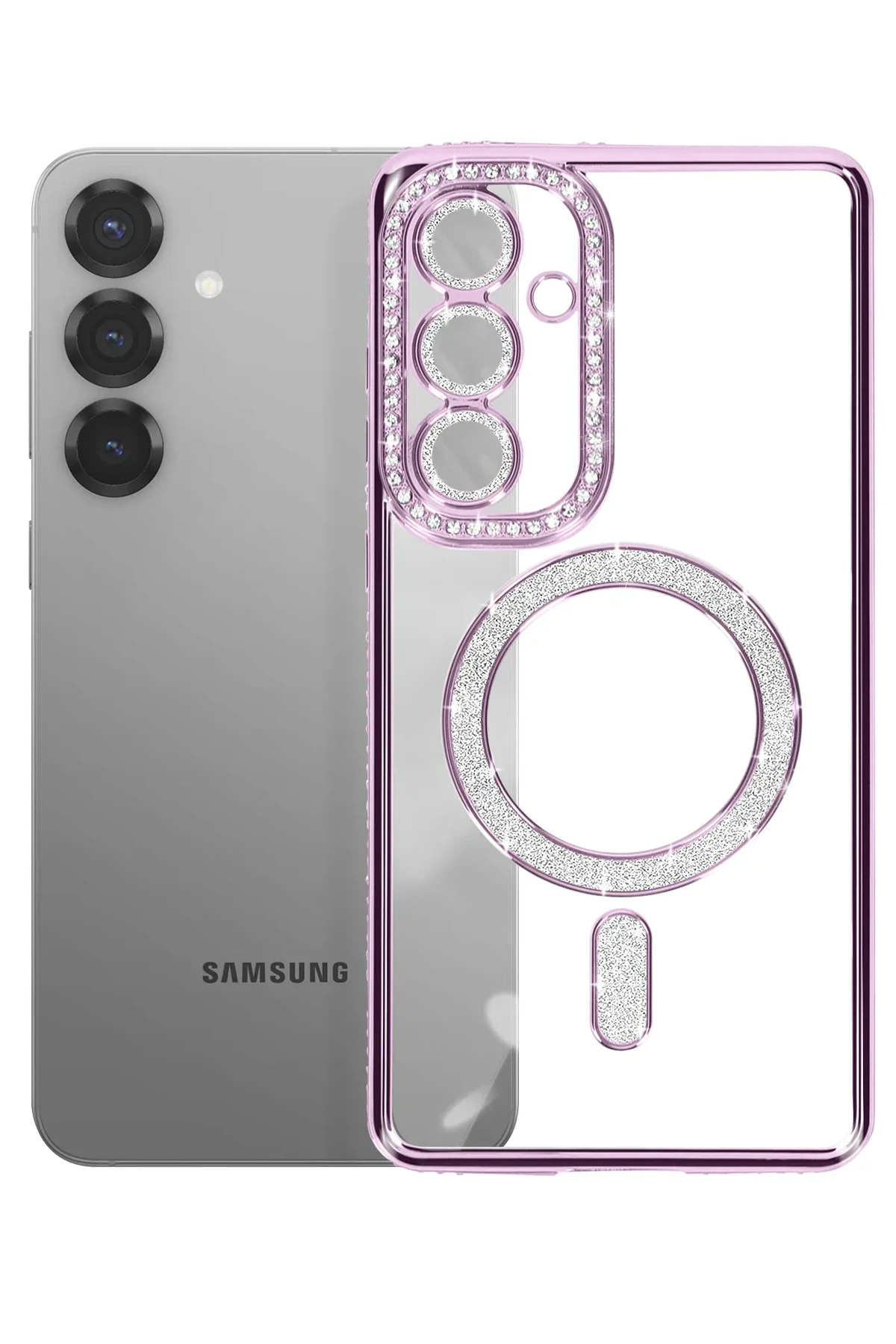 Newface Samsung Galaxy A57 5G Joke Simli Magneticsafe Kılıf - Derin Mor — görsel 3