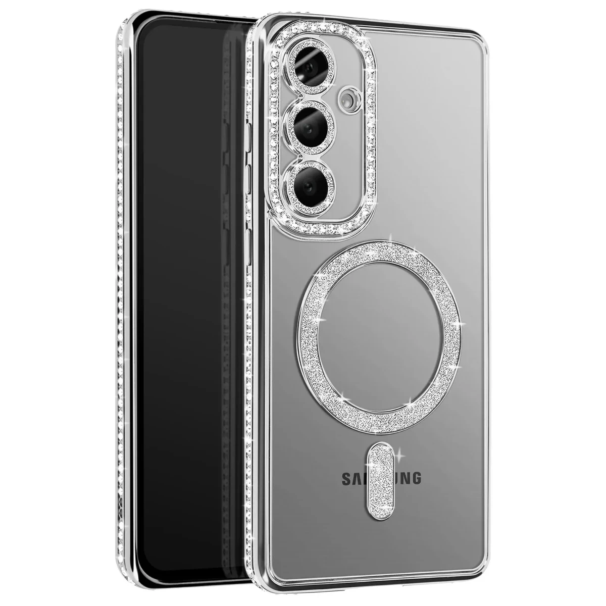 Newface Samsung Galaxy A57 5G Joke Simli Magneticsafe Kılıf - Gümüş