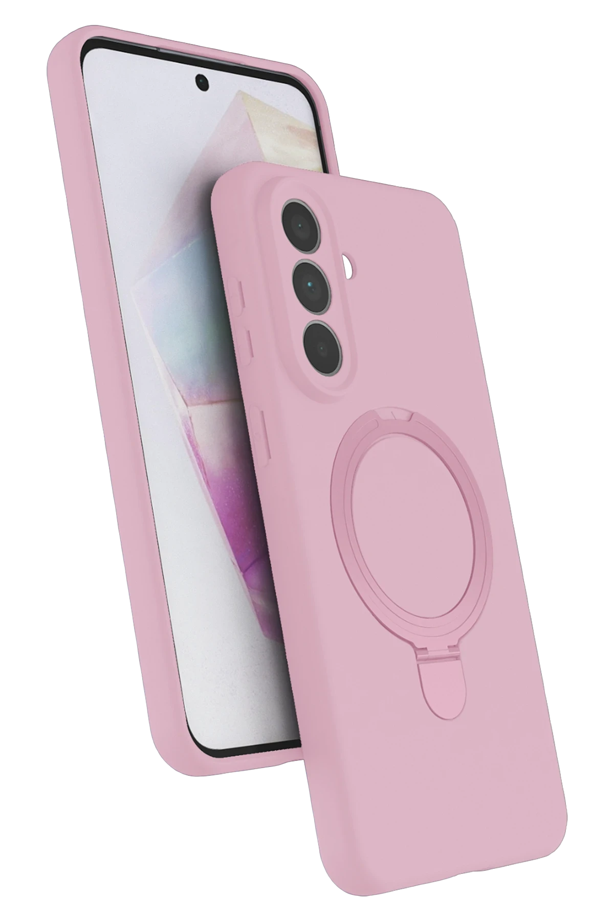 Newface Samsung Galaxy A57 5G Regal Magsafe Standlı Kapak - Açık Pembe