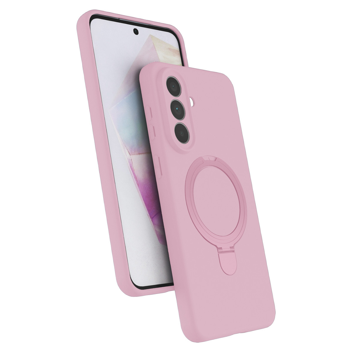 Newface Samsung Galaxy A57 5G Regal Magsafe Standlı Kapak - Açık Pembe — görsel 9