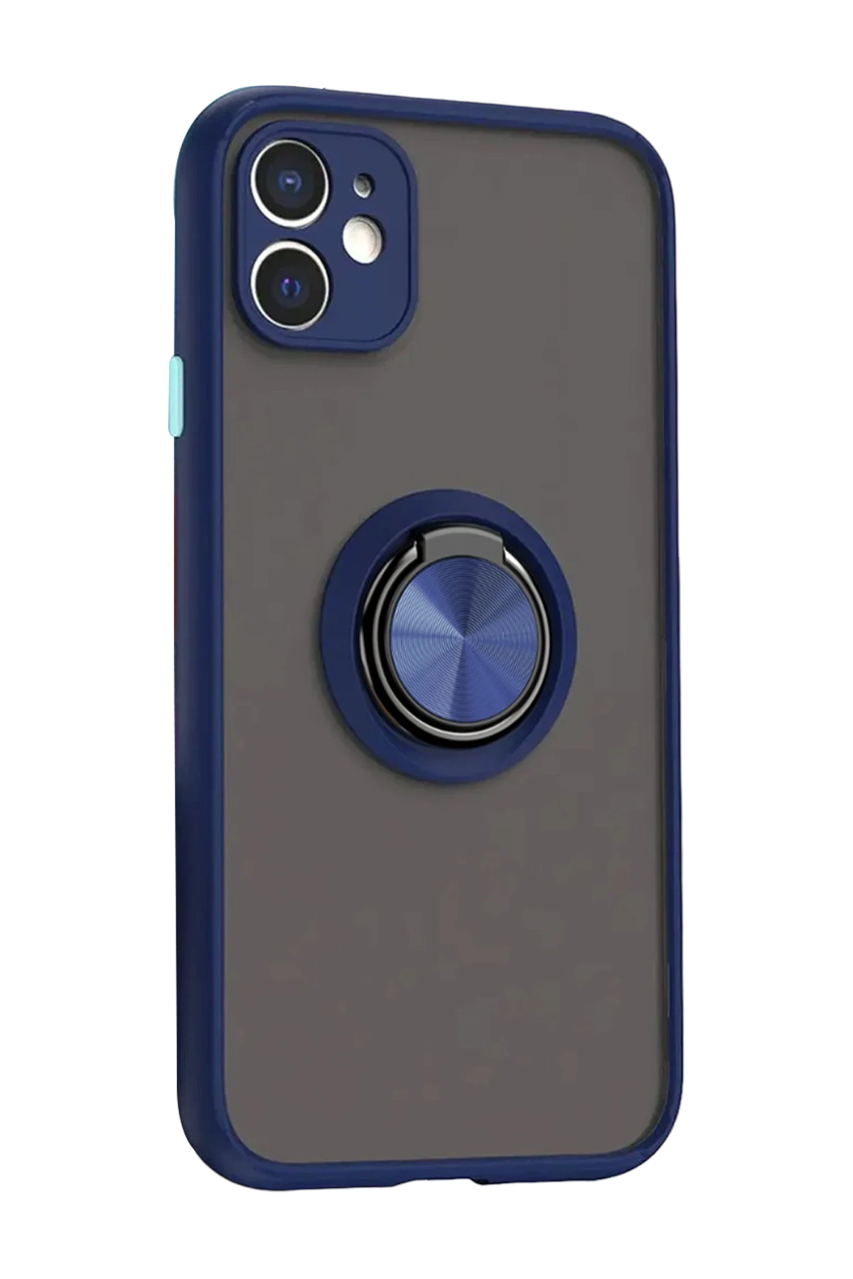 Newface iPhone 11 Kılıf Montreal Yüzüklü Silikon Kapak - Lacivert