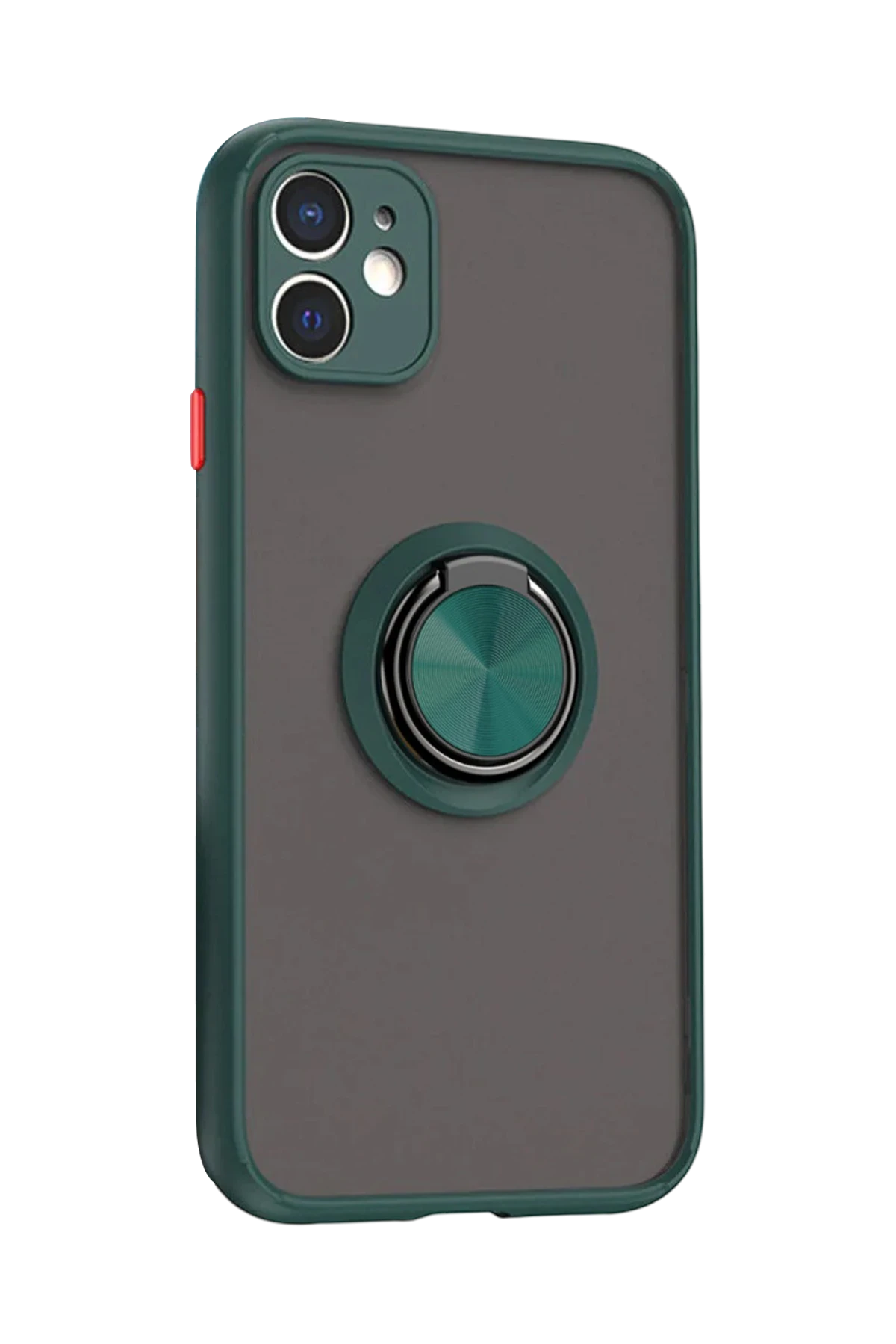 Newface iPhone 11 Kılıf Montreal Yüzüklü Silikon Kapak - Yeşil