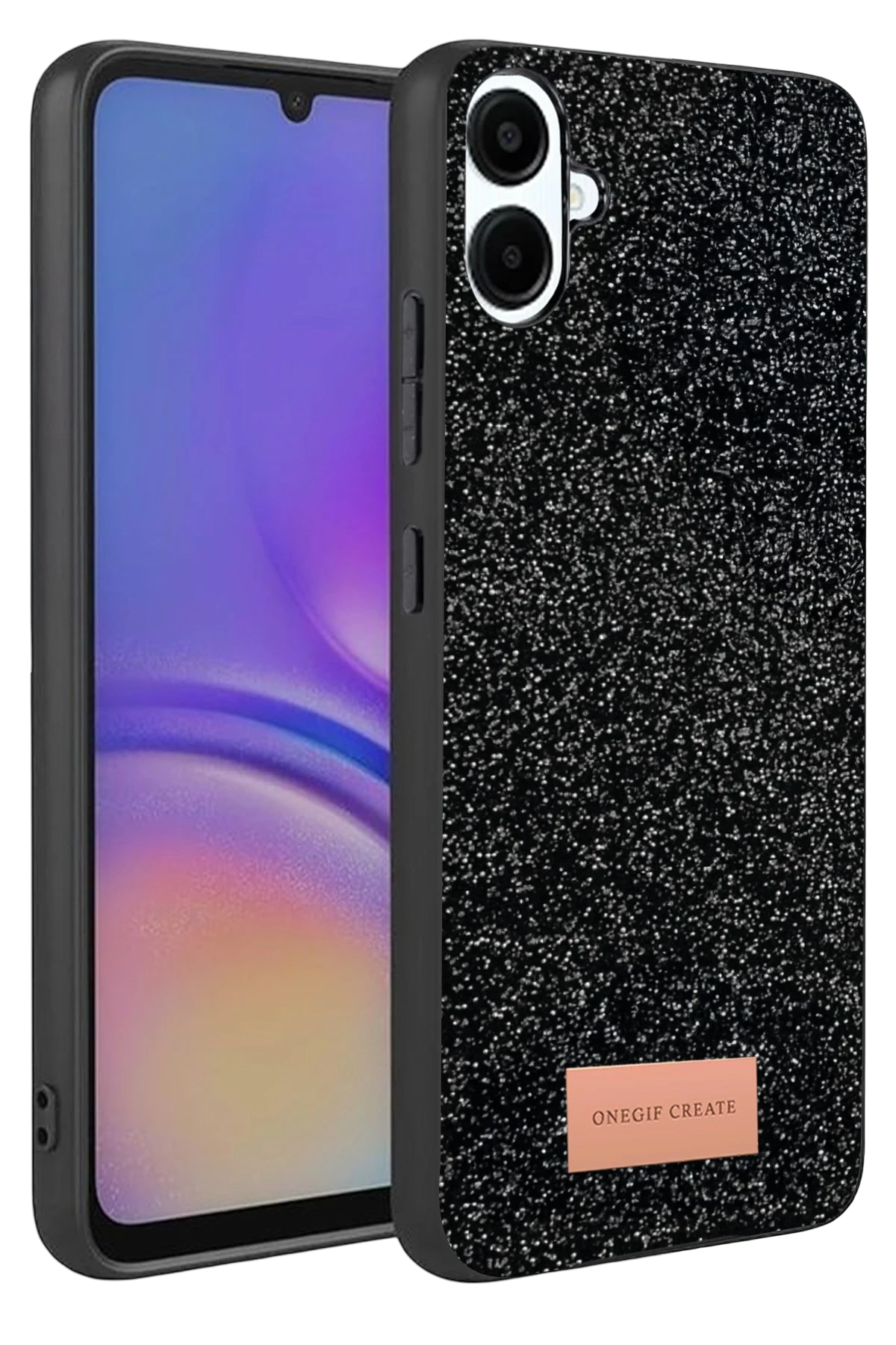 Onegif Samsung Galaxy A07 4G Bright Simli Kapak - Siyah