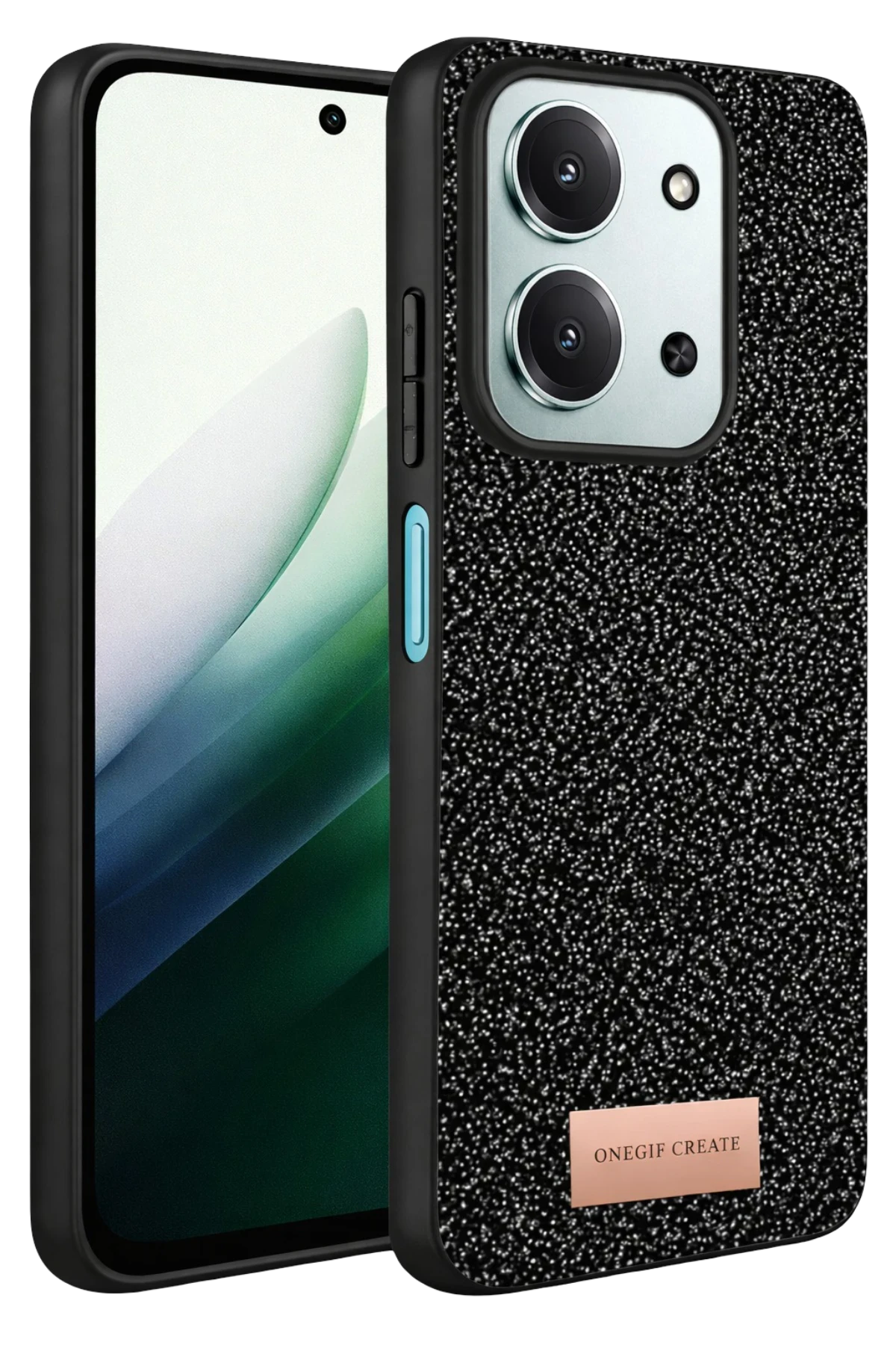 Onegif Xiaomi Redmi 15C 4G Bright Simli Kapak - Siyah