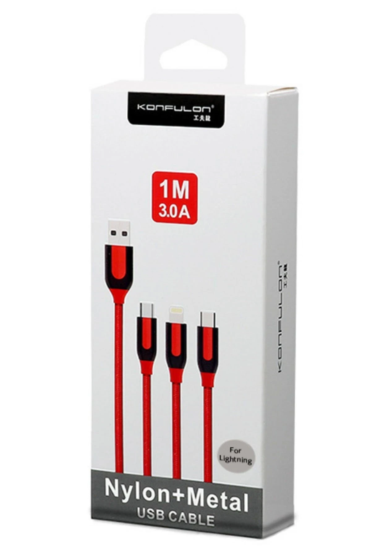 Konfulon S51 Lightning Kablo iphone Uyumlu 1M 3A - Siyah — görsel 2
