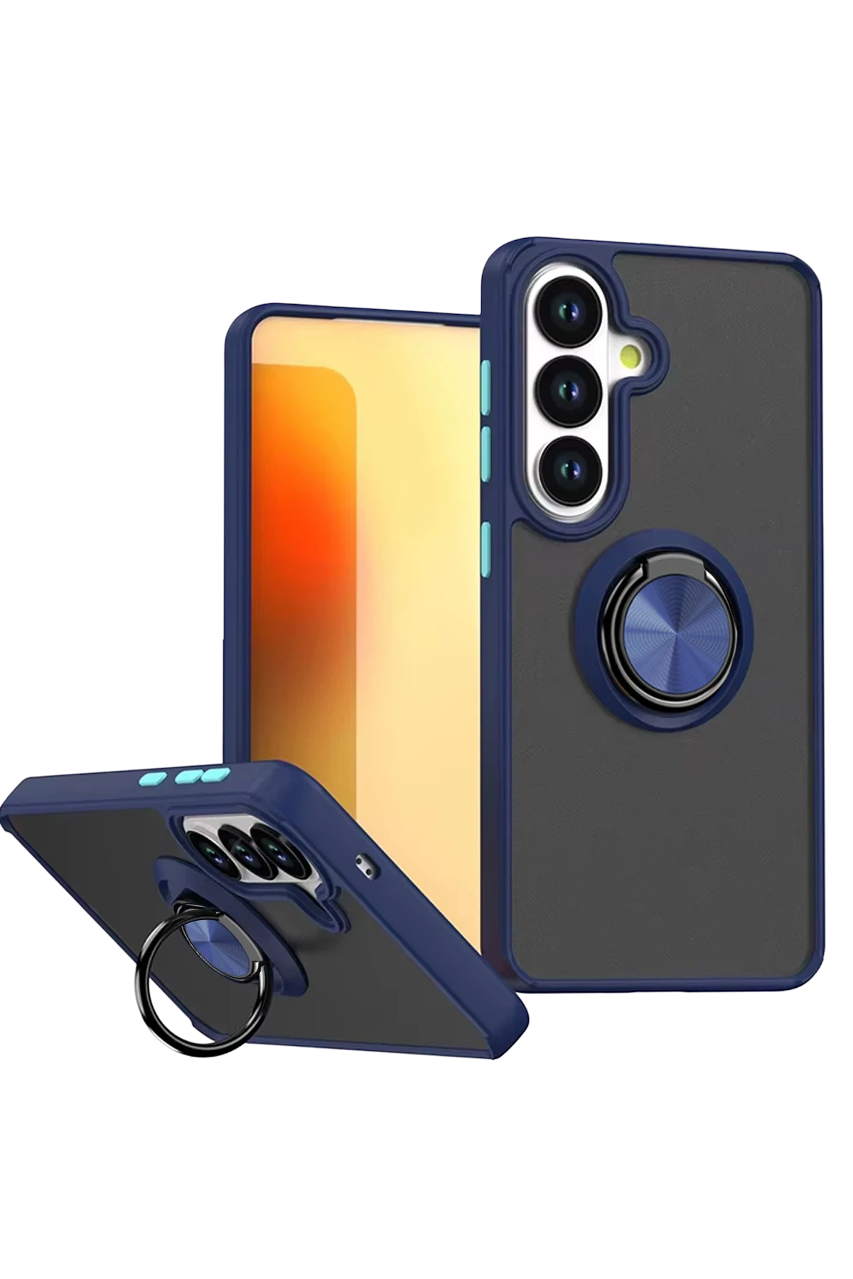 Newface Samsung Galaxy S26 Montreal Yüzüklü Silikon Kapak - Lacivert