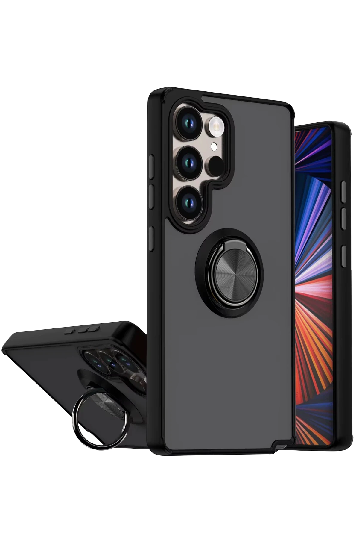 Newface Samsung Galaxy S26 Ultra Montreal Yüzüklü Silikon Kapak - Siyah