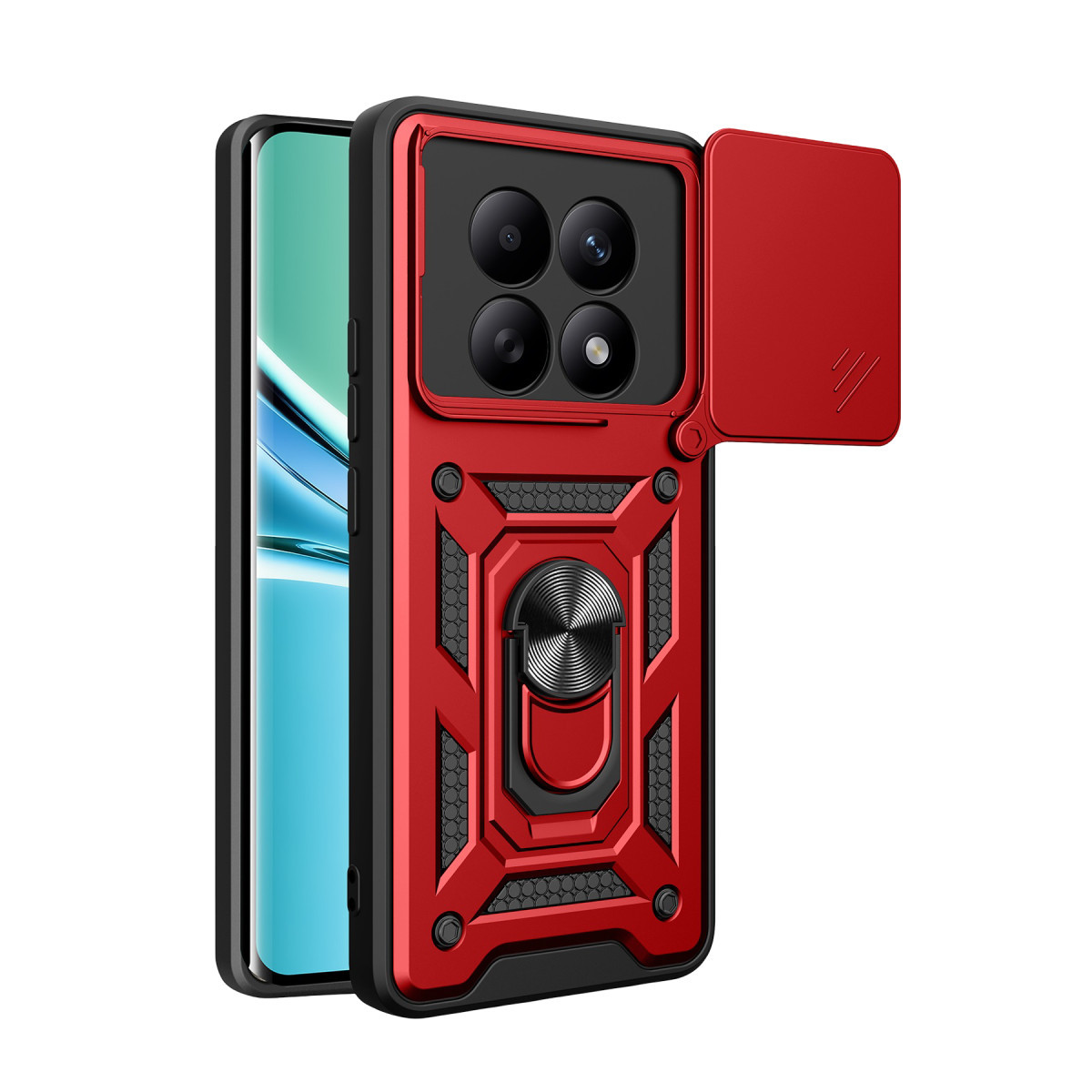 Newface Xiaomi Redmi Note 15 4G Pars Lens Yüzüklü Silikon - Kırmızı — görsel 7
