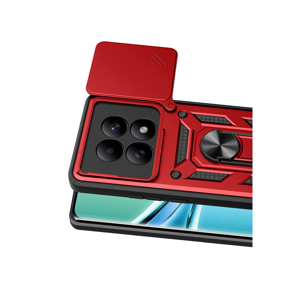 Newface Xiaomi Redmi Note 15 4G Pars Lens Yüzüklü Silikon - Kırmızı — görsel 8