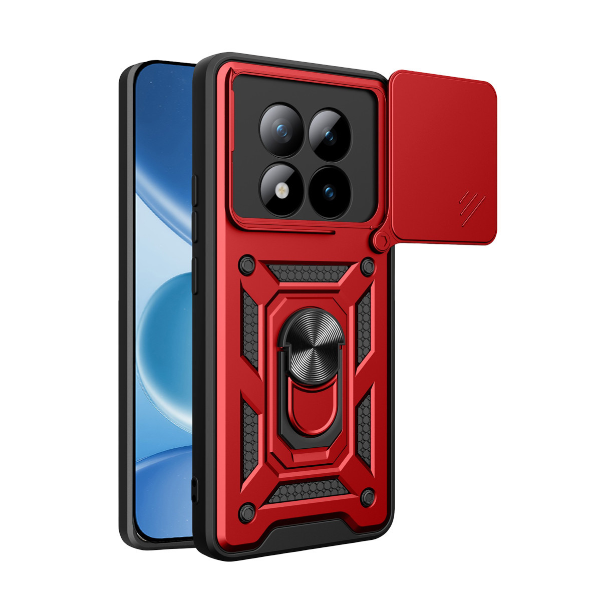 Newface Xiaomi Redmi Note 15 Pro Plus 5G Pars Lens Yüzüklü Silikon - Kırmızı — görsel 7