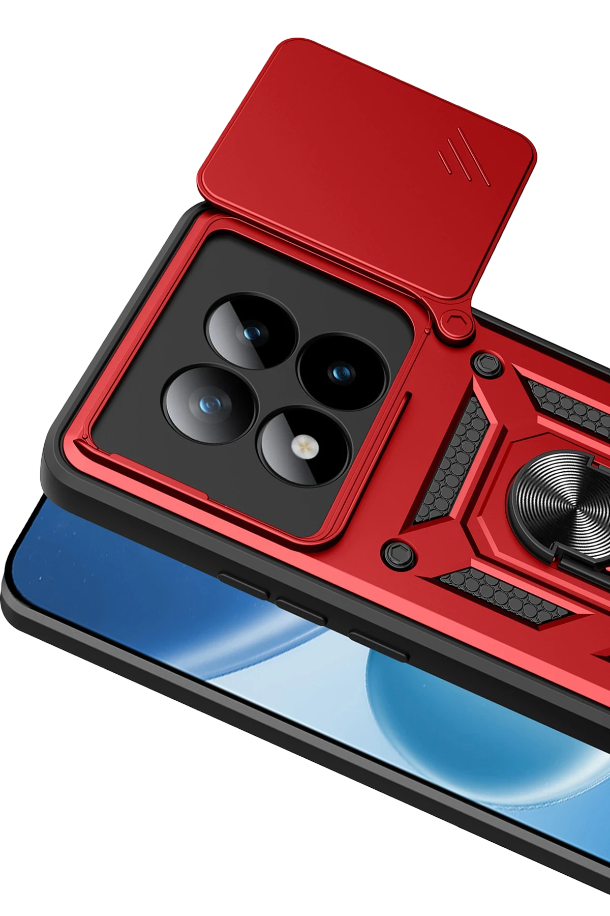 Newface Xiaomi Redmi Note 15 Pro Plus 5G Pars Lens Yüzüklü Silikon - Kırmızı — görsel 2