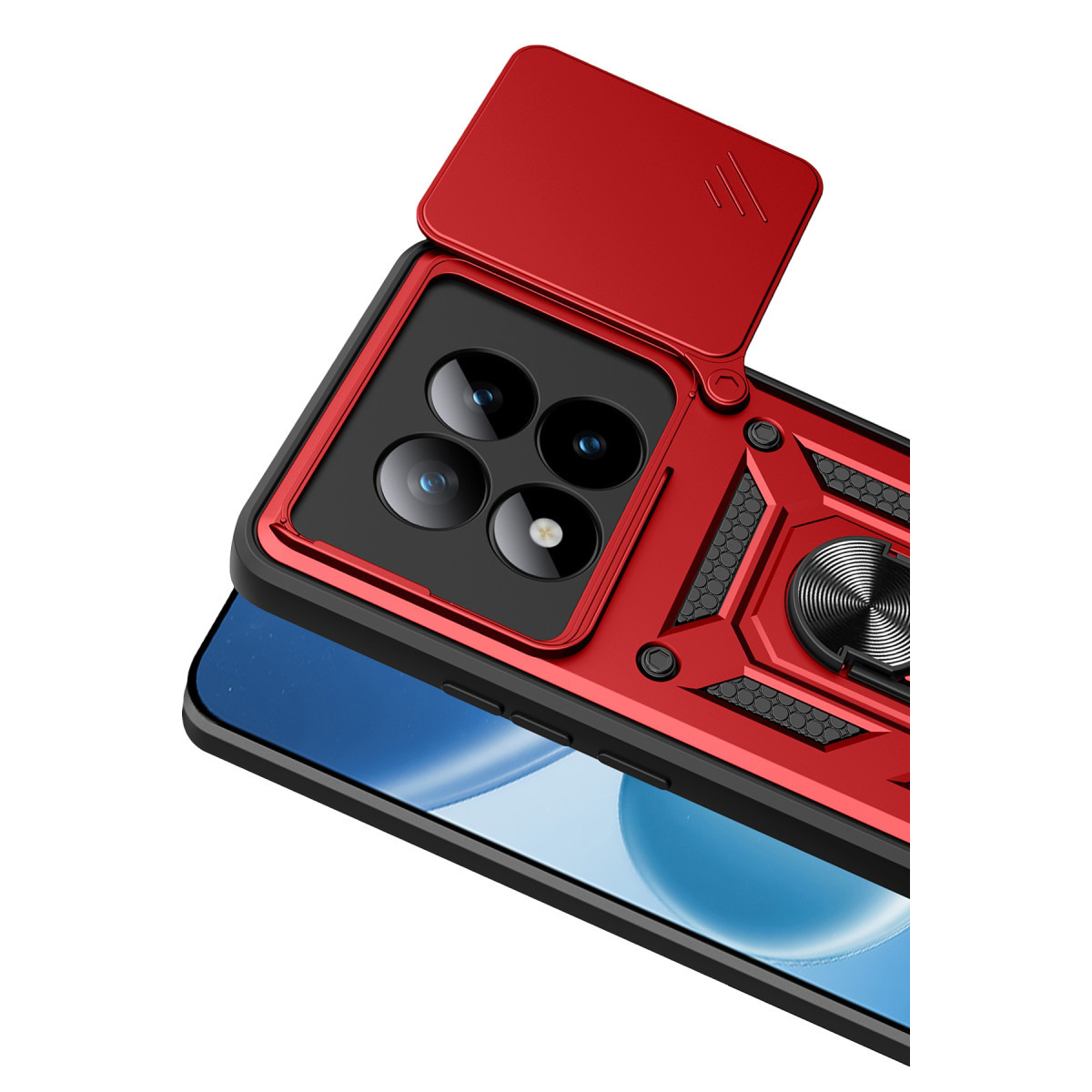 Newface Xiaomi Redmi Note 15 Pro 5G Pars Lens Yüzüklü Silikon - Kırmızı — görsel 8