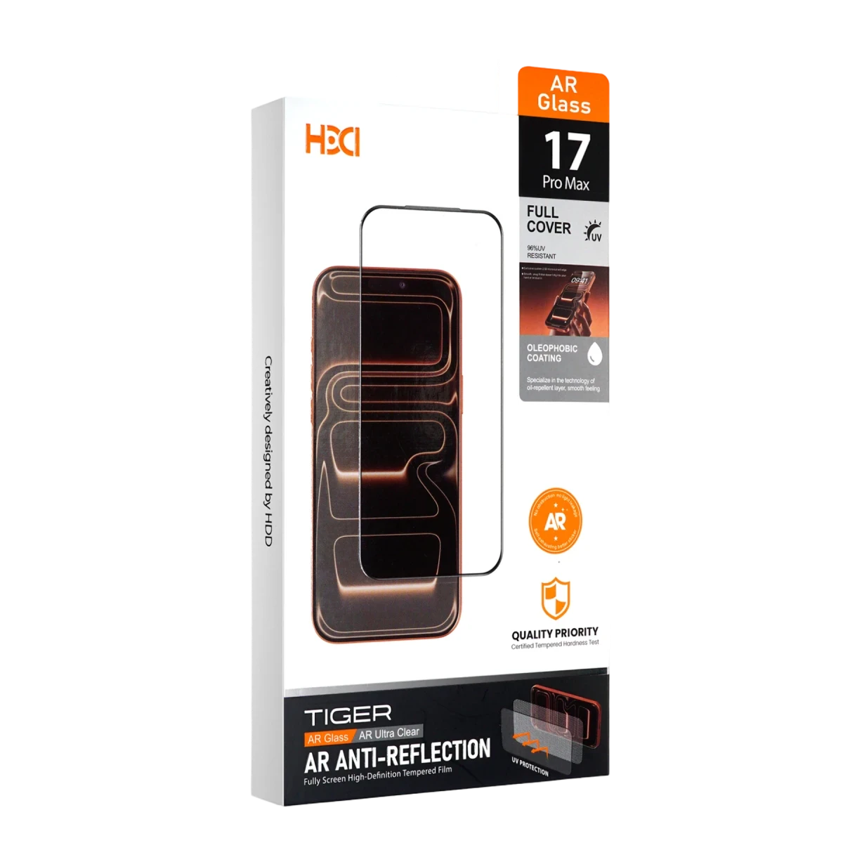 HDD Apple iPhone 17 Pro Tiger AR Cam Ekran Koruyucu - Siyah