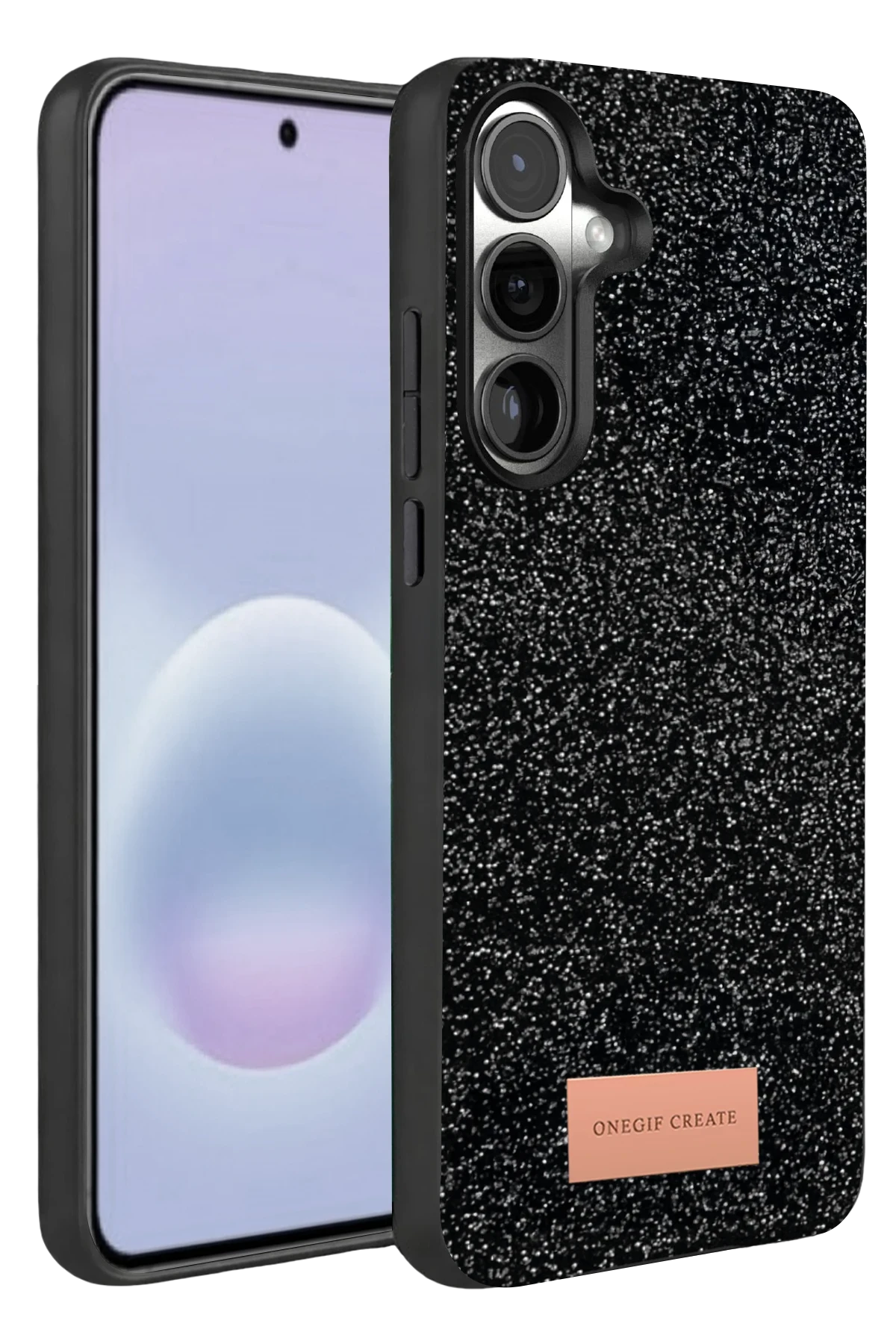 Onegif Samsung Galaxy A37 5G Bright Simli Kapak - Siyah