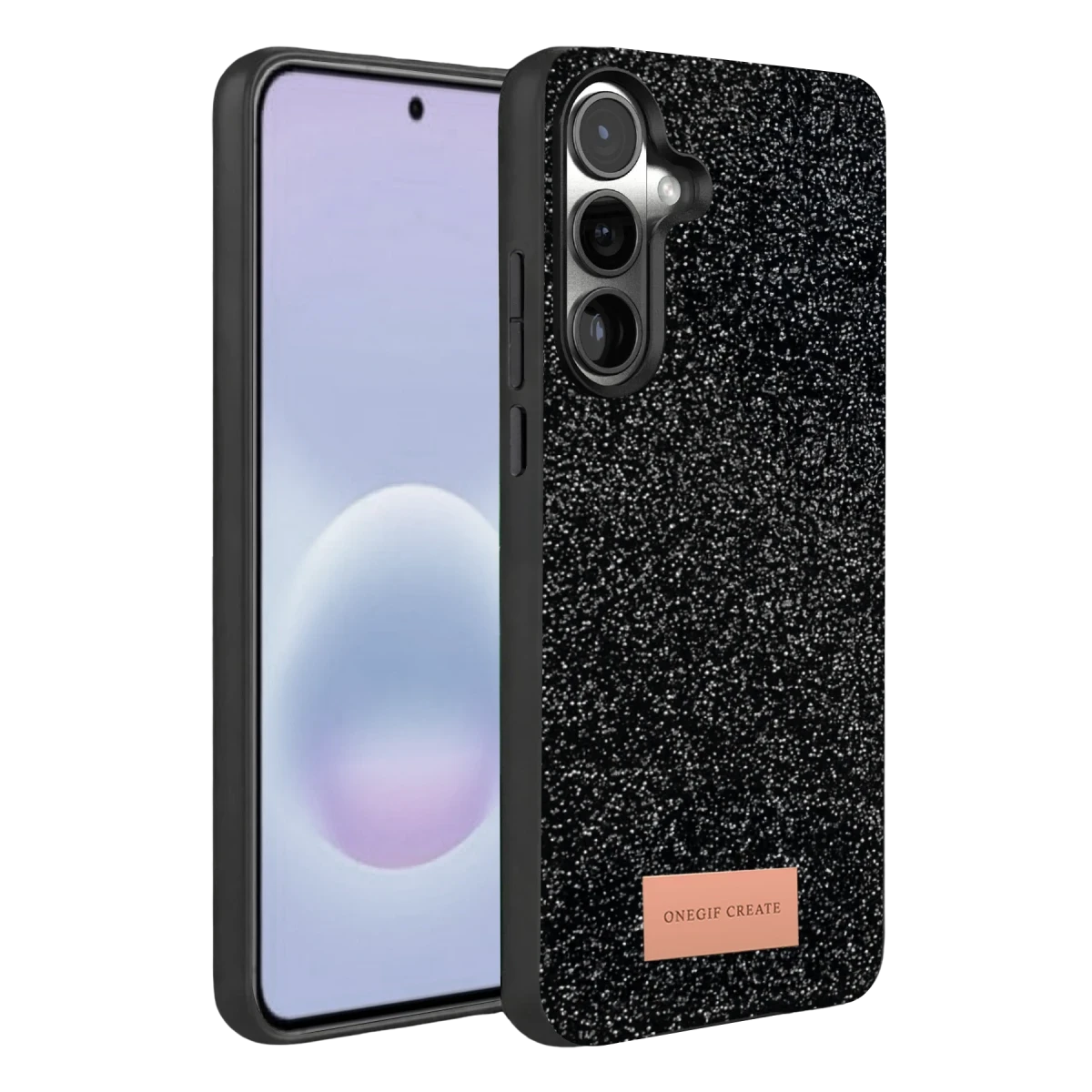 Onegif Samsung Galaxy A57 5G Bright Simli Kapak - Siyah