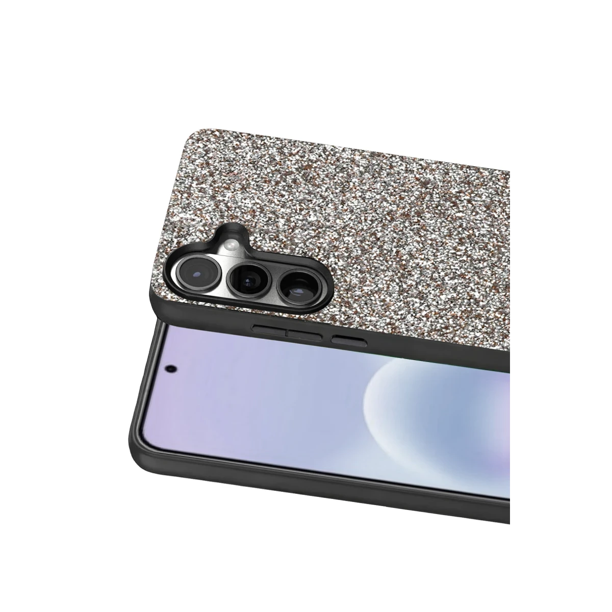 Onegif Samsung Galaxy A57 5G Bright Simli Kapak - Gümüş