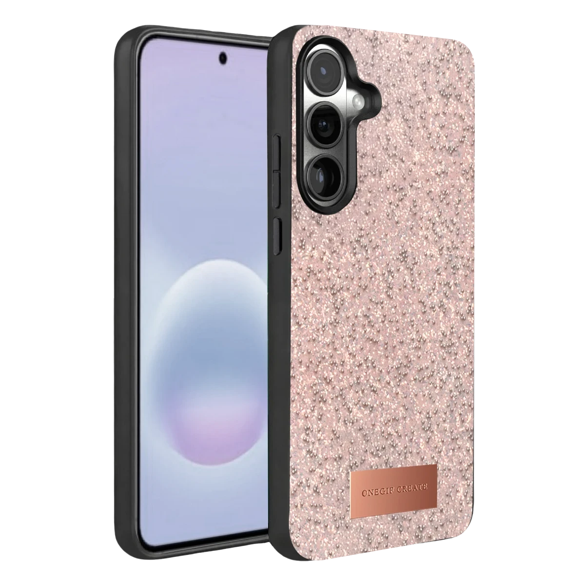 Onegif Samsung Galaxy A57 5G Bright Simli Kapak - Pembe