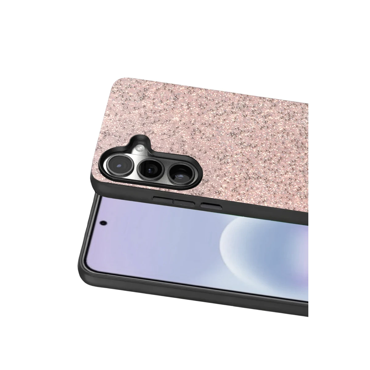 Onegif Samsung Galaxy A57 5G Bright Simli Kapak - Pembe