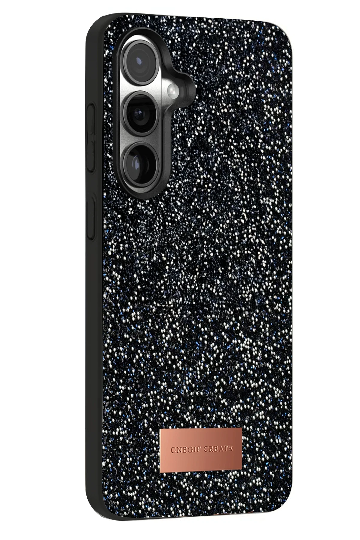 Onegif Samsung Galaxy S25 Bright Simli Kapak - Siyah
