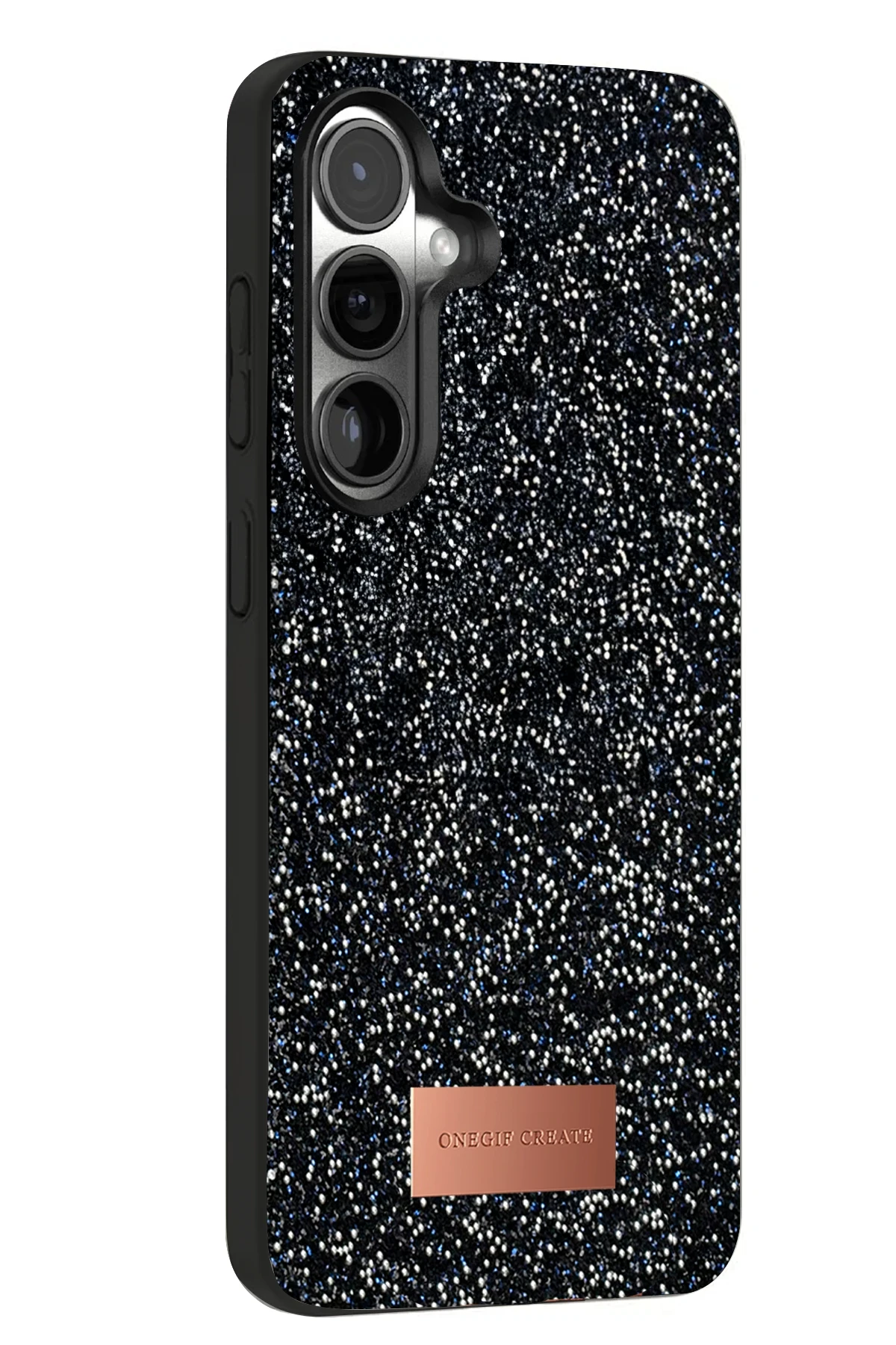 Onegif Samsung Galaxy S24 FE Bright Simli Kapak - Siyah