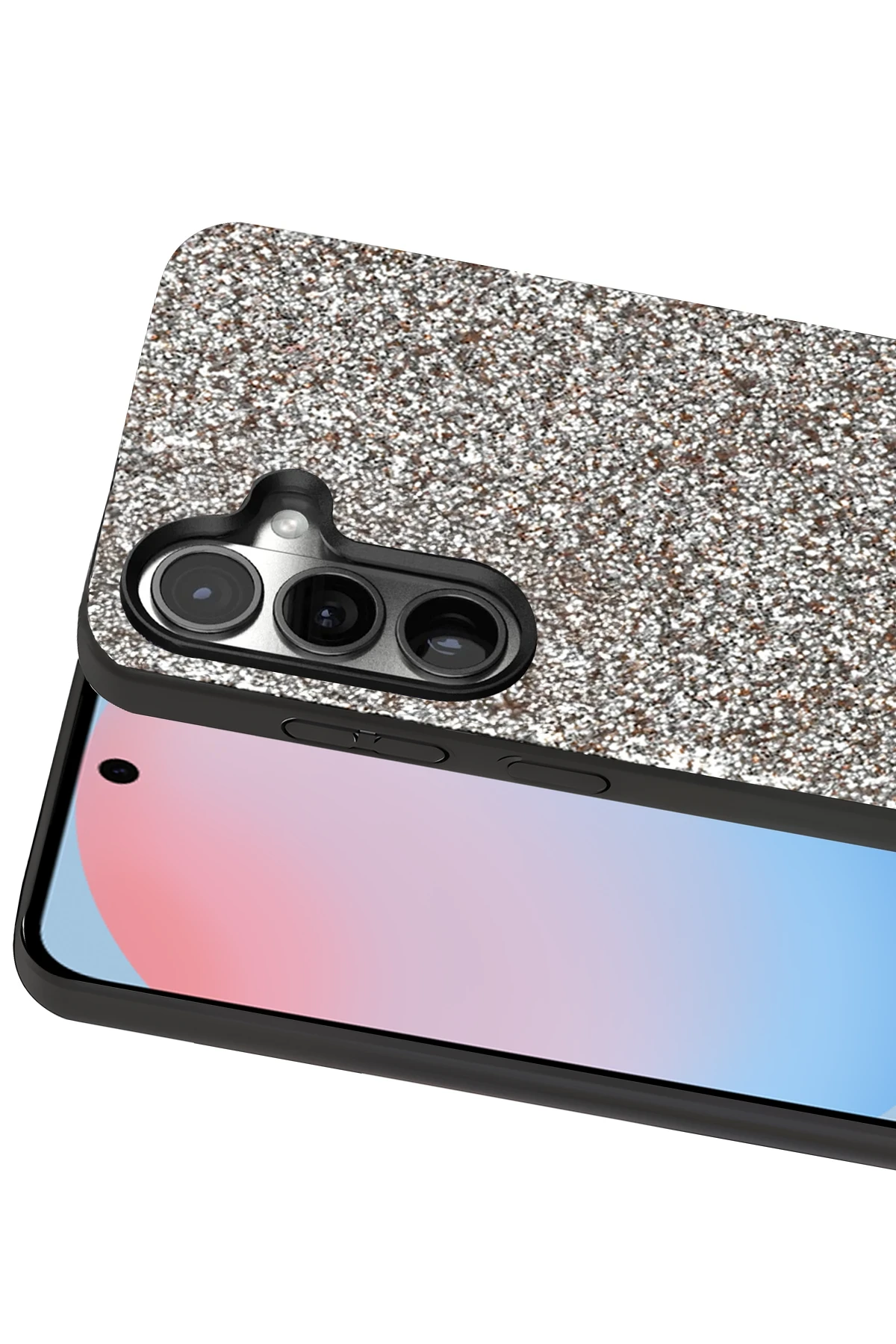 Onegif Samsung Galaxy S24 FE Bright Simli Kapak - Gümüş