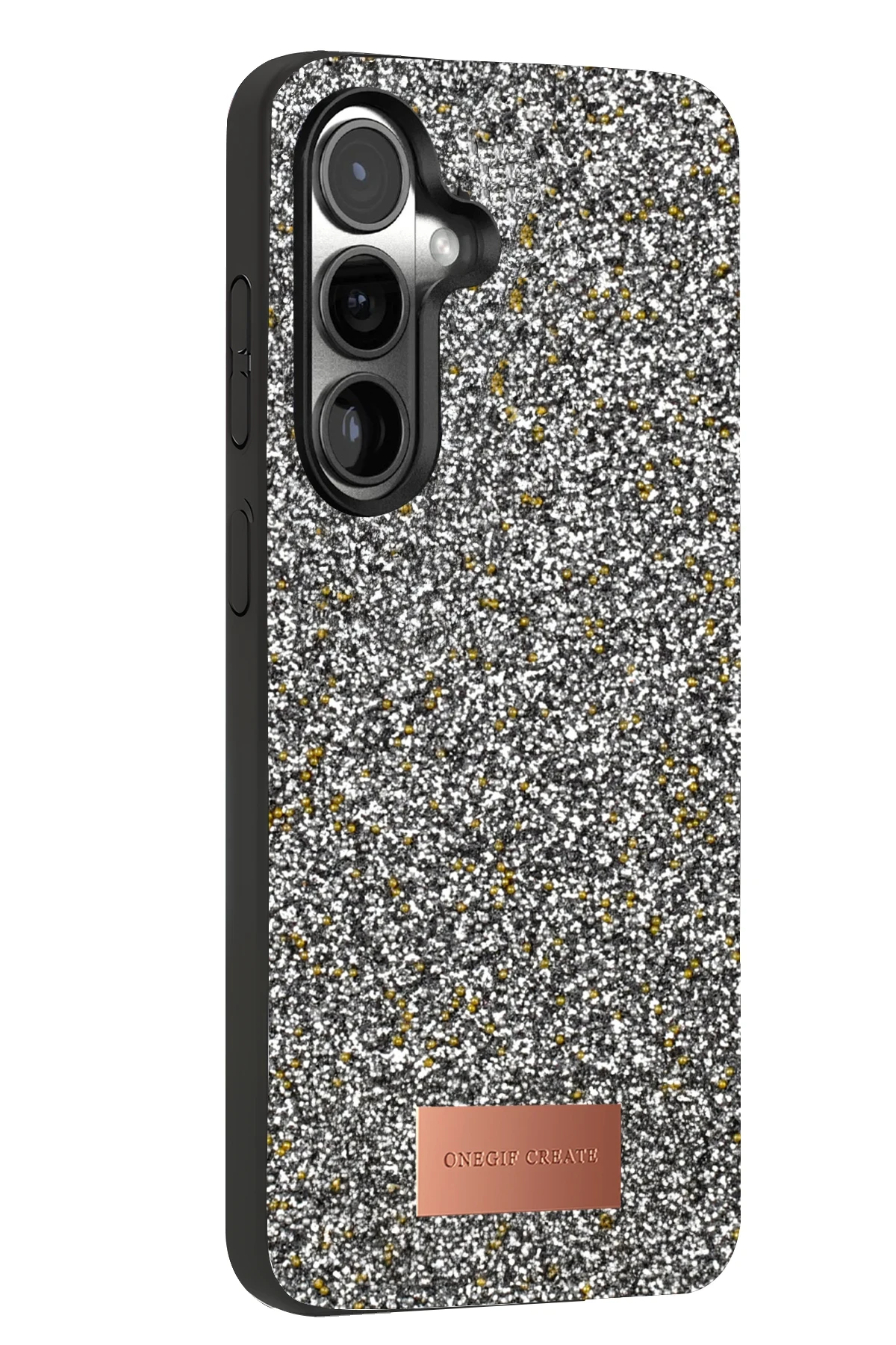 Onegif Samsung Galaxy S24 FE Bright Simli Kapak - Gold