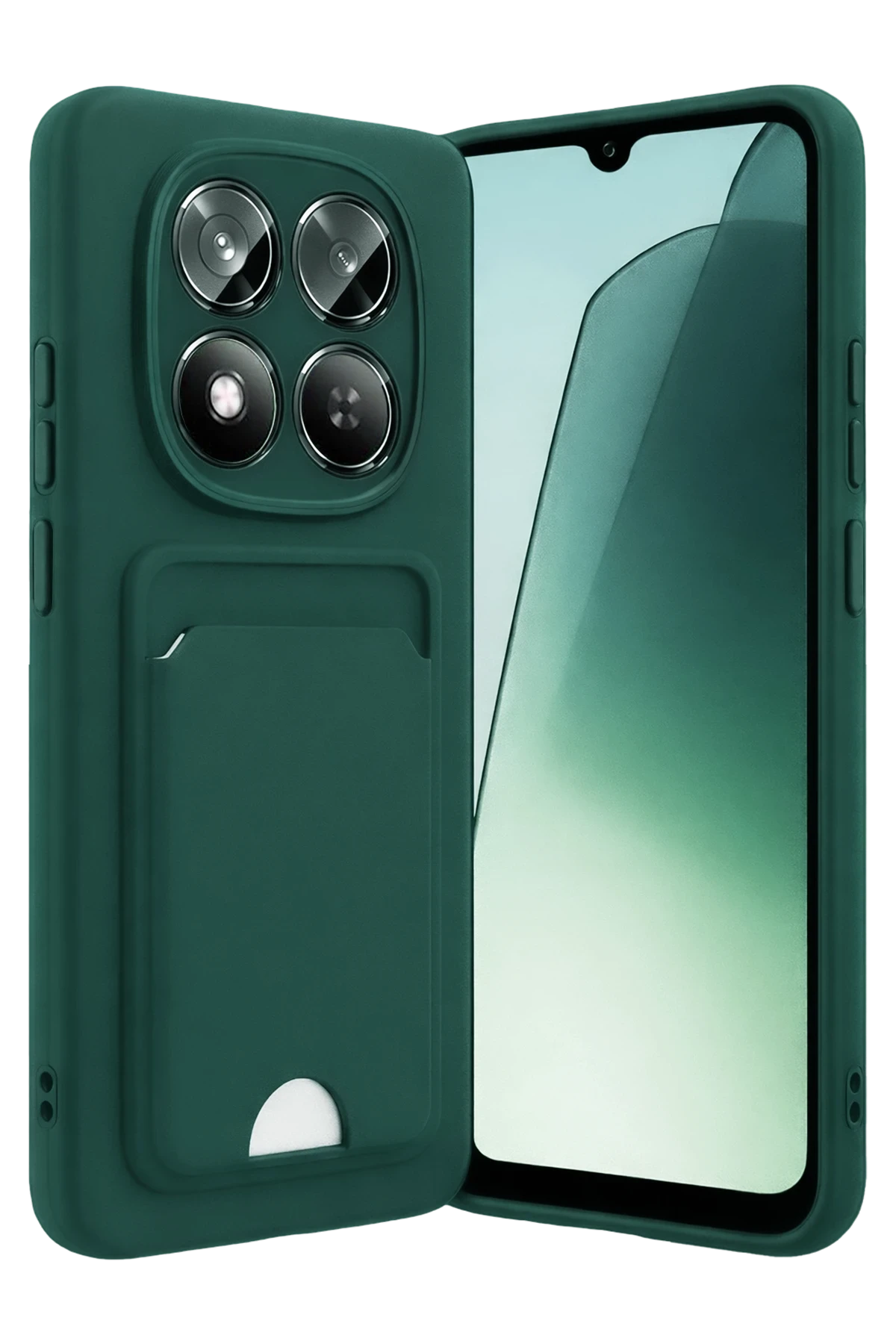 Newface Xiaomi Redmi Note 15 Pro 5G Kelvin Kartvizitli Silikon - Koyu Yeşil