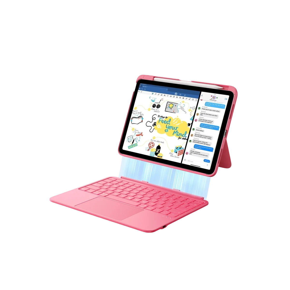 ESR  Apple iPad 2025 10.9 10.Nesil (A16) Flex Klavyeli Tablet Kılıfı - Pembe
