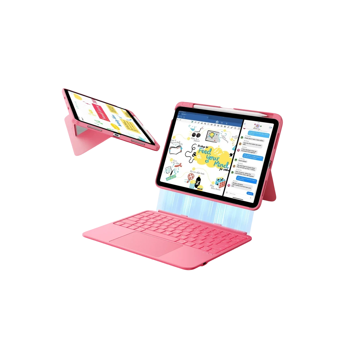 ESR  Apple iPad 2025 10.9 10.Nesil (A16) Flex Klavyeli Tablet Kılıfı - Pembe
