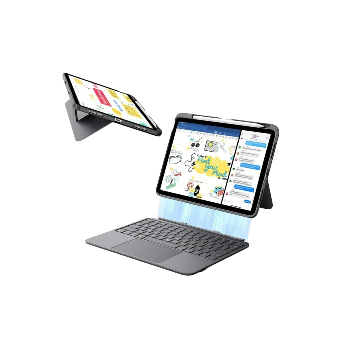ESR Apple iPad Air 11 (2024) Flex Klavyeli Tablet Kılıfı - Koyu Gri