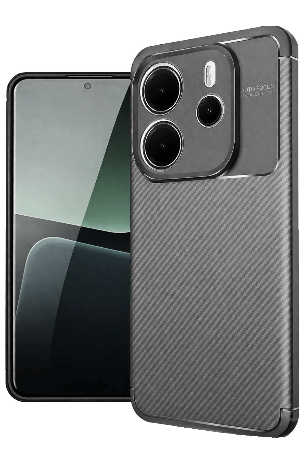 Newface Xiaomi Redmi Note 14 4G Kılıf Auto Focus Karbon Kapak - Gri