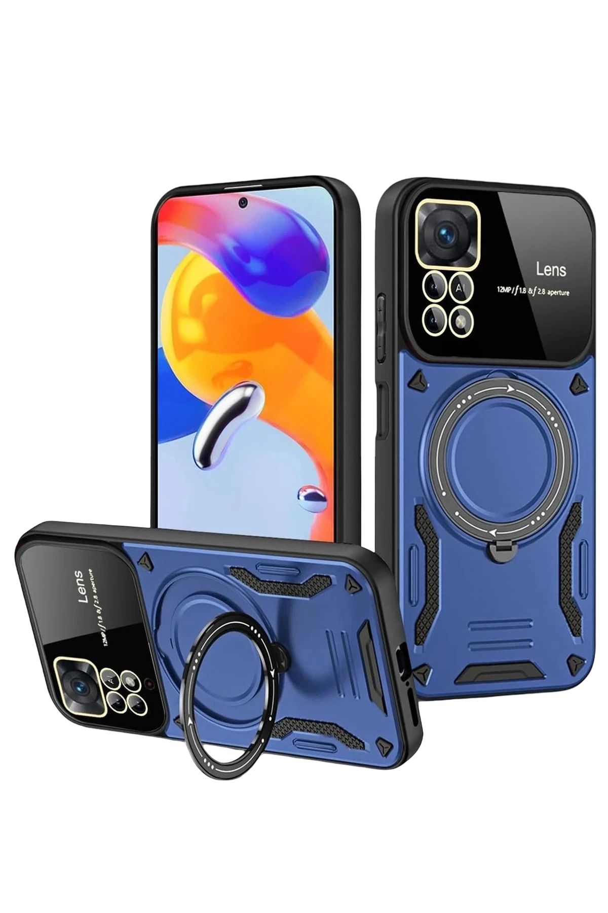 Newface Realme 11 Pro Plus Joy Lens Standlı Kapak - Lacivert