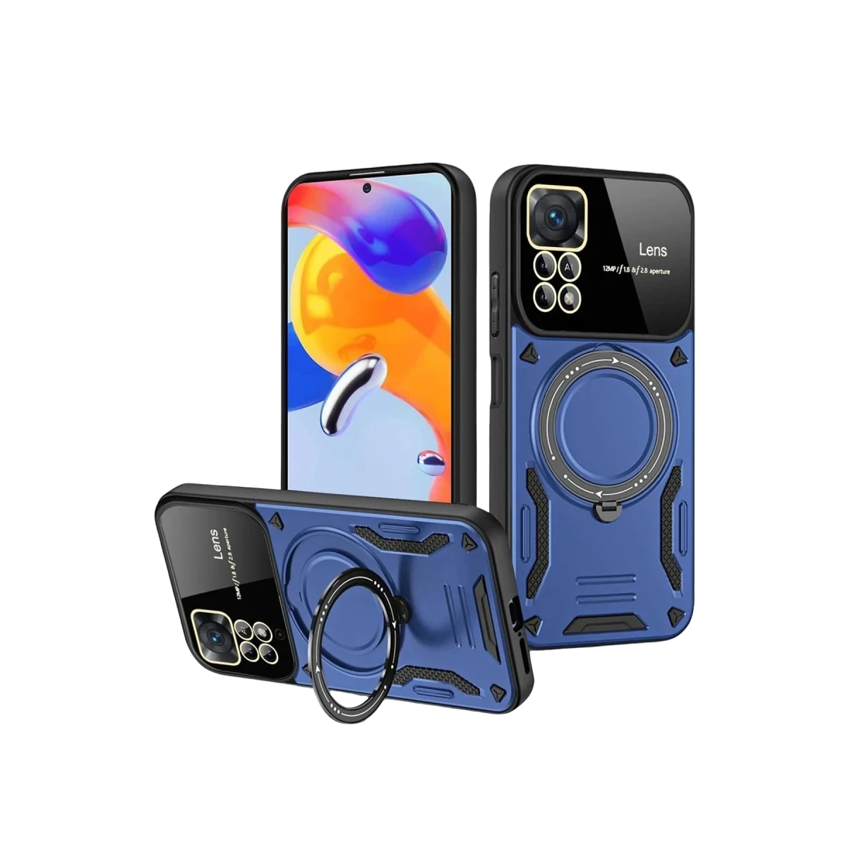 Newface Realme 11 Pro Plus Joy Lens Standlı Kapak - Lacivert