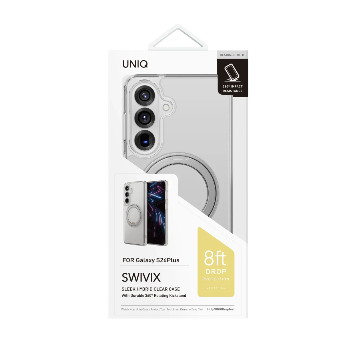 Uniq Samsung Galaxy S26 Plus Swivix Rotating Kickstand Kapak - Şeffaf