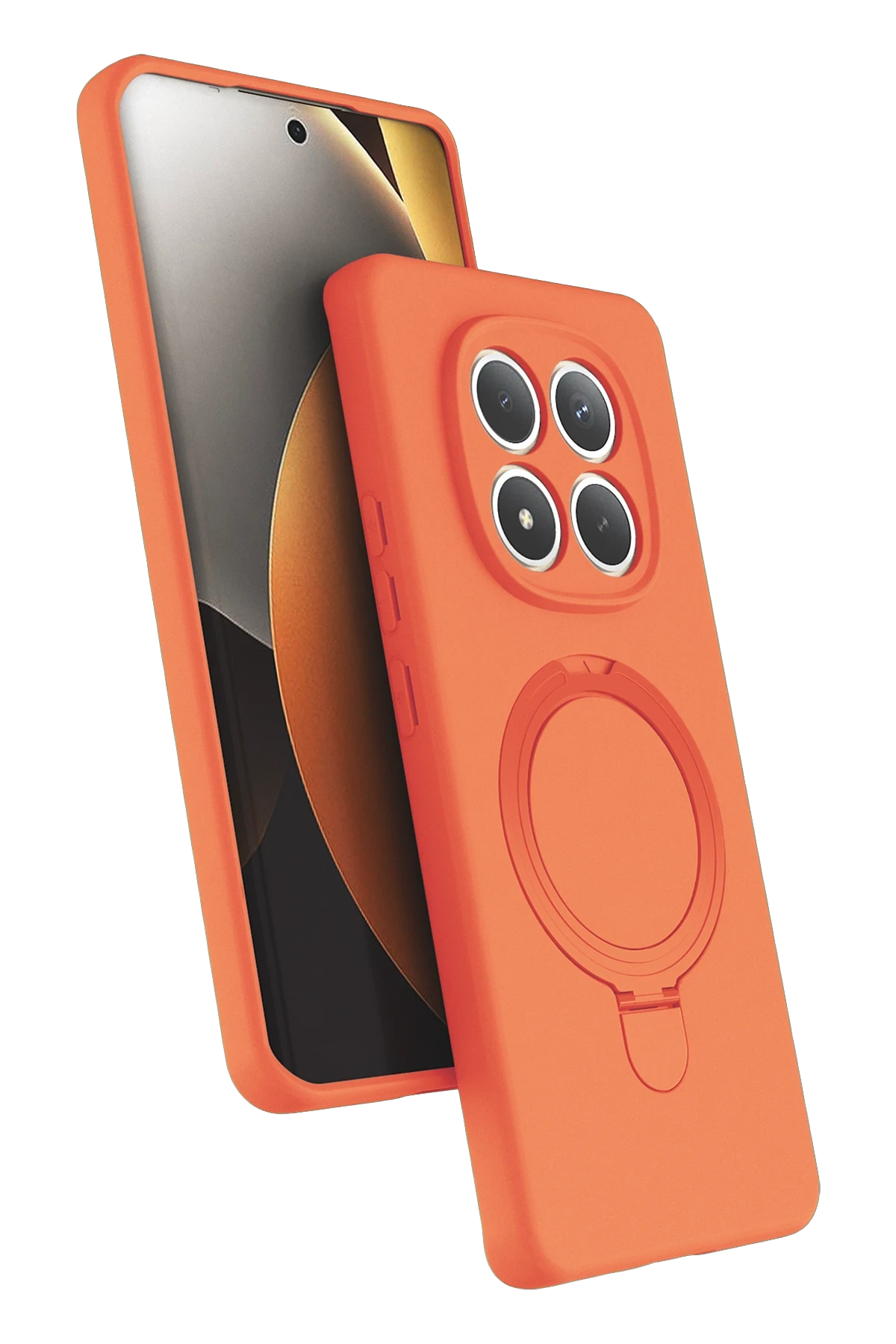 Newface Xiaomi Redmi Note 15 4G Regal Magsafe Standlı Kapak - Turuncu