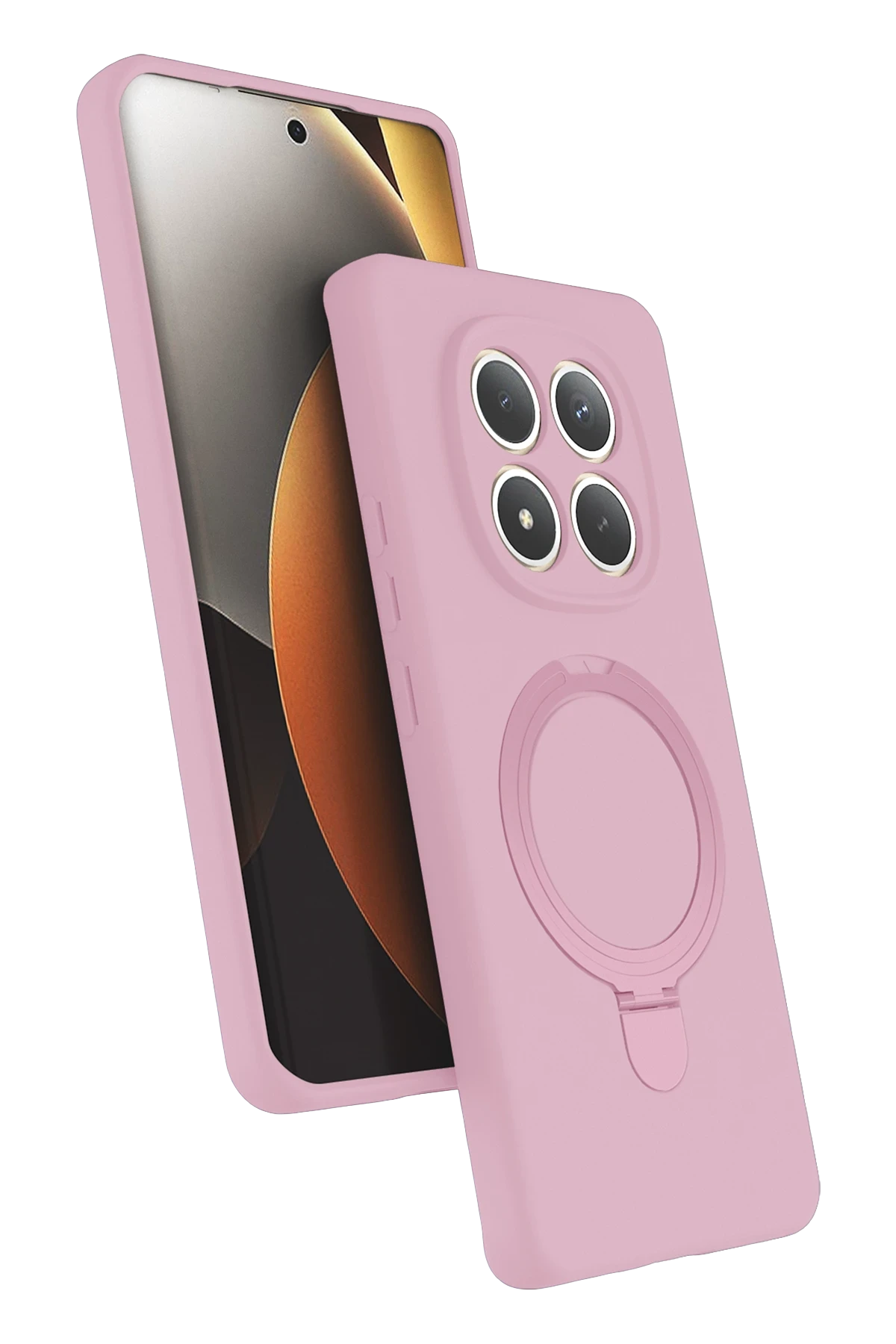 Newface Xiaomi Redmi Note 15 Pro 4G Regal Magsafe Standlı Kapak - Açık Pembe