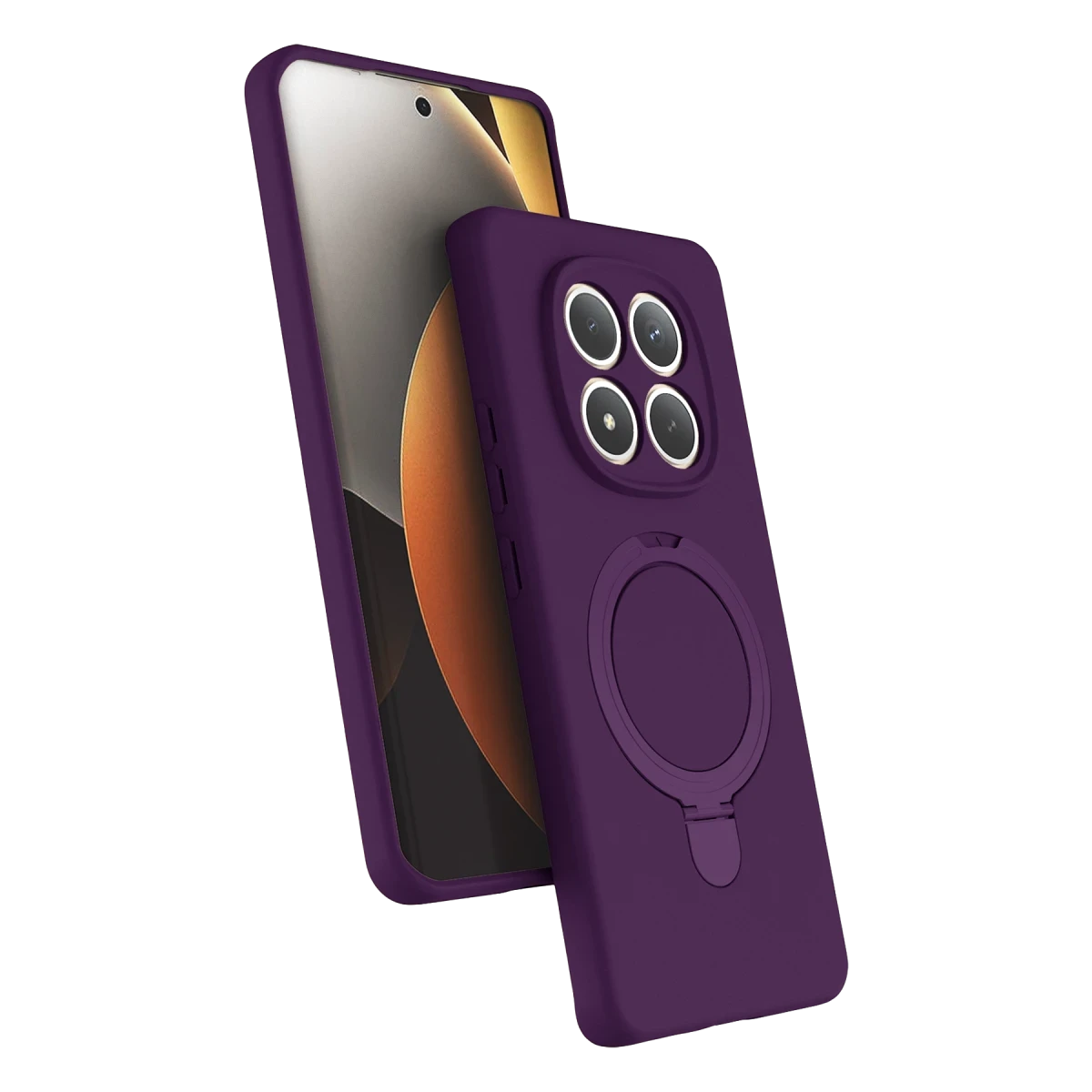 Newface Xiaomi Redmi Note 15 Pro 4G Regal Magsafe Standlı Kapak - Derin Mor