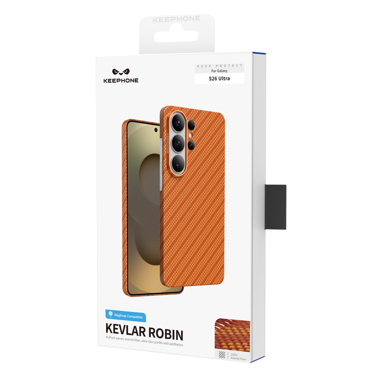 Keephone Samsun Galaxy S26 Ultra Kevlar Robin Magsafe Kılıf - Turuncu