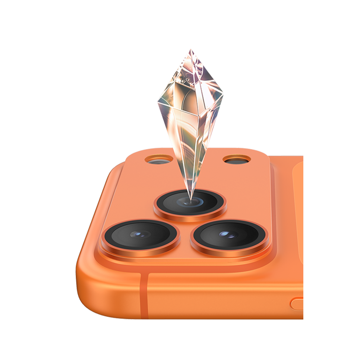 Keephone Apple iPhone 17 Pro Wellens Kamera Lens Koruyucu - Turuncu